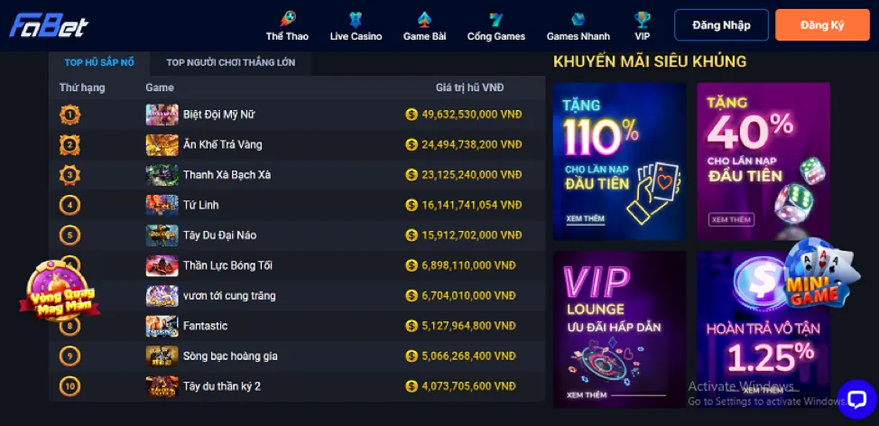 Quay Slot Thắng Lớn